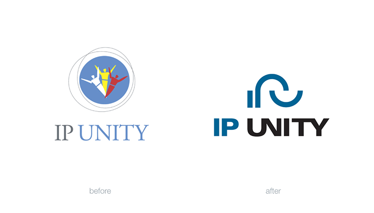 IP Unity Logo Before and After